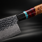 Close-up of the tenryu gyuto chef knife blade and handle