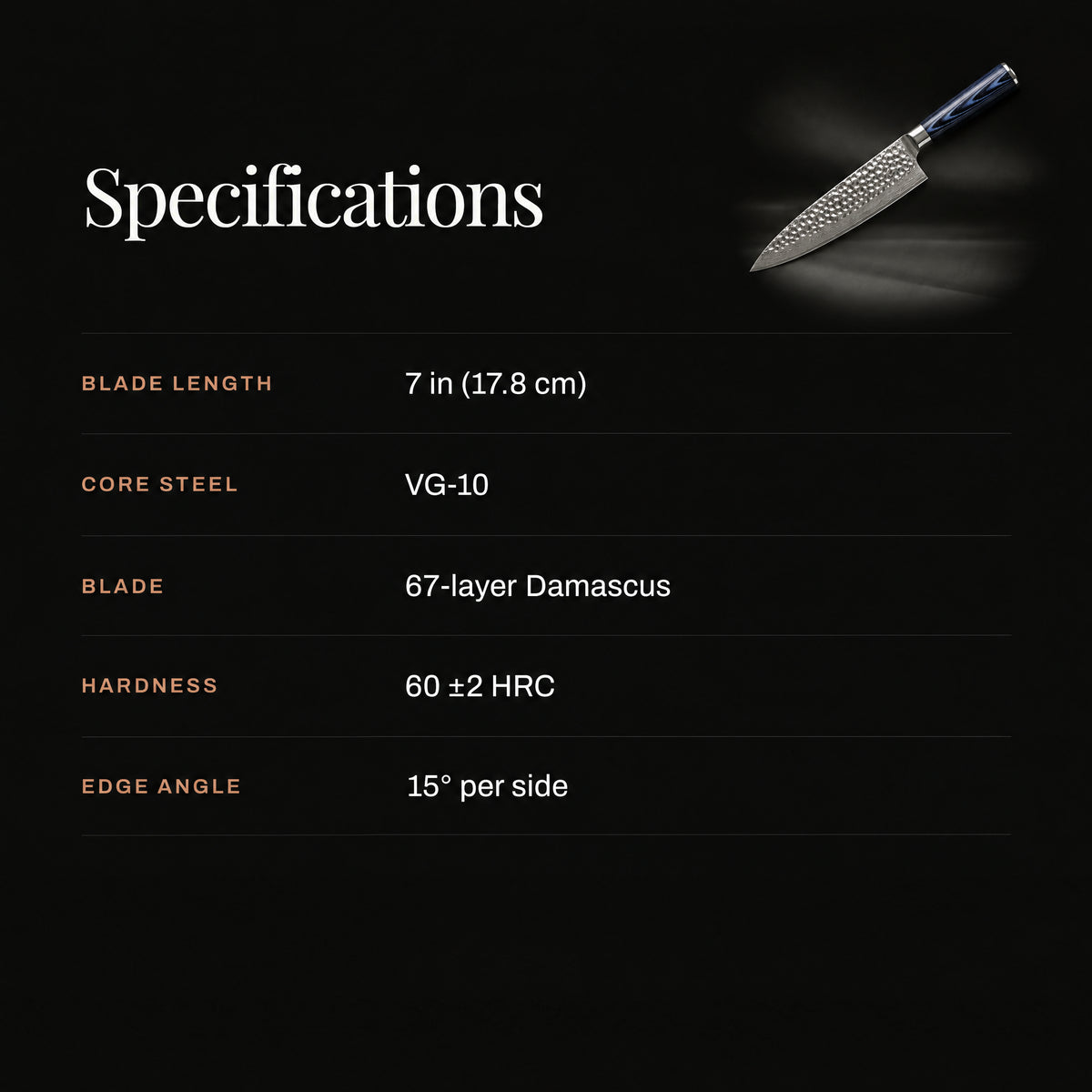 Genkai Gyuto Chef Knife specifications