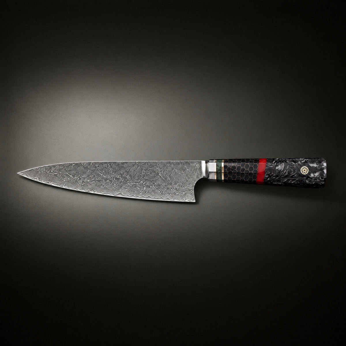 Shiden Broad Gyuto Chef Knife, full side profile