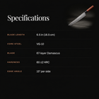 Akitsu Kiritsuke Knife specifications