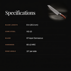 Asama Kiritsuke Knife specifications