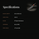 Isamu Kiritsuke Knife specifications