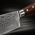 Close-up of the musashi kiritsuke knife blade and handle