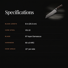 Kongo Kiritsuke Knife specifications