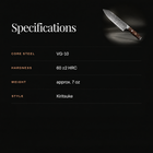 Musashi Kiritsuke Knife specifications