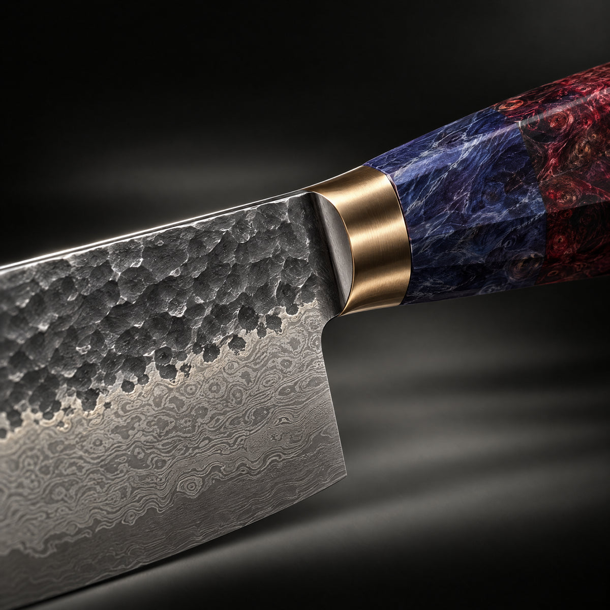 Close-up of the retsu kiritsuke knife blade and handle
