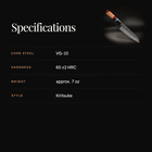 Tenryu Kiritsuke Knife specifications