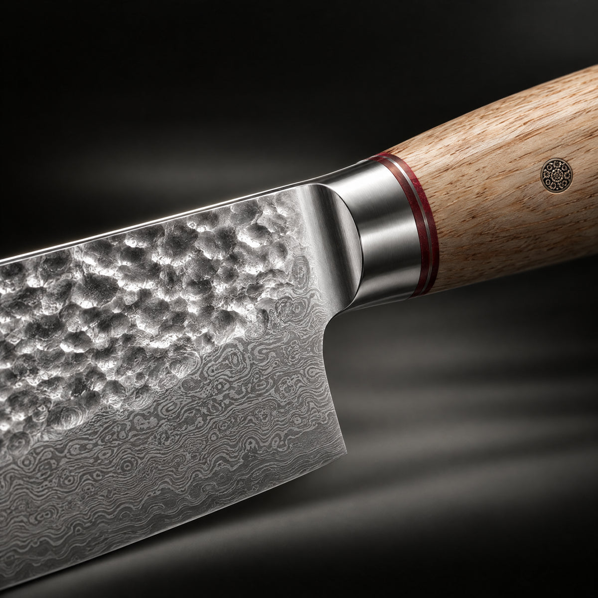 Close-up of the takumi kiritsuke knife blade and handle