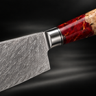 Close-up of the akagi nakiri knife blade and handle