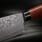 Close-up of the akitsu nakiri knife blade and handle