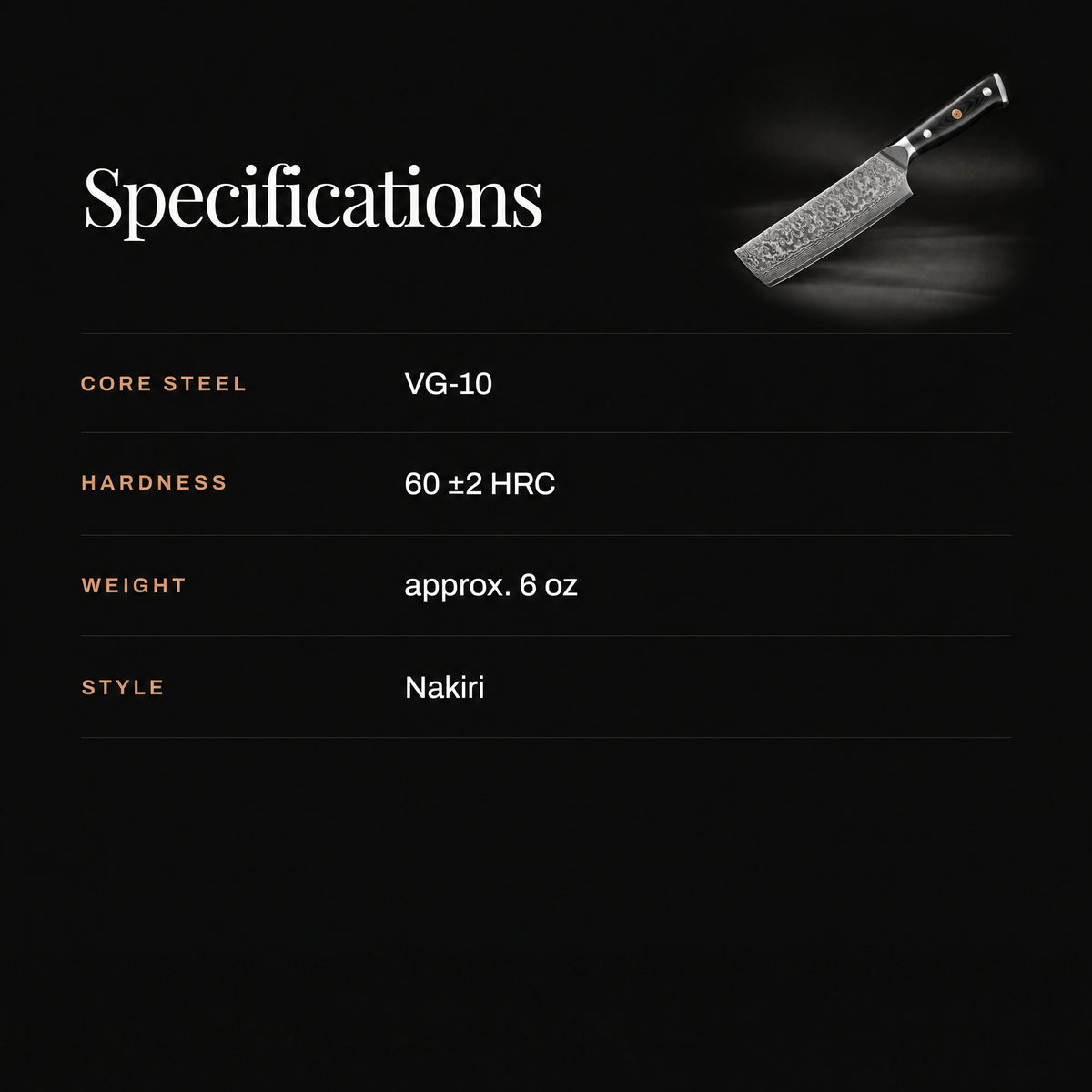 Guren Nakiri Knife specifications