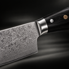 Close-up of the guren nakiri knife blade and handle