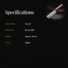 Hayate Nakiri Knife specifications