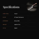 Haku Nakiri Knife specifications
