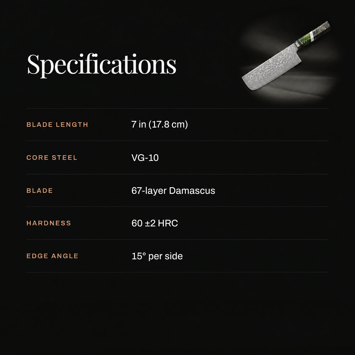 Ibuki Nakiri Knife specifications