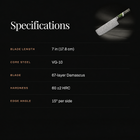 Ibuki Nakiri Knife specifications