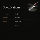 Kazan Nakiri Knife specifications