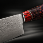 Close-up of the shinzan nakiri knife blade and handle