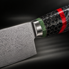 Close-up of the shingen nakiri knife blade and handle