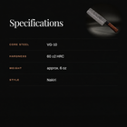 Shizuma Nakiri Knife specifications