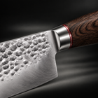 Close-up of the taiga nakiri knife blade and handle