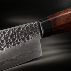 Close-up of the shizuma nakiri knife blade and handle