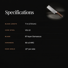 Taiga Nakiri Knife specifications