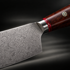 Close-up of the takamori nakiri knife blade and handle