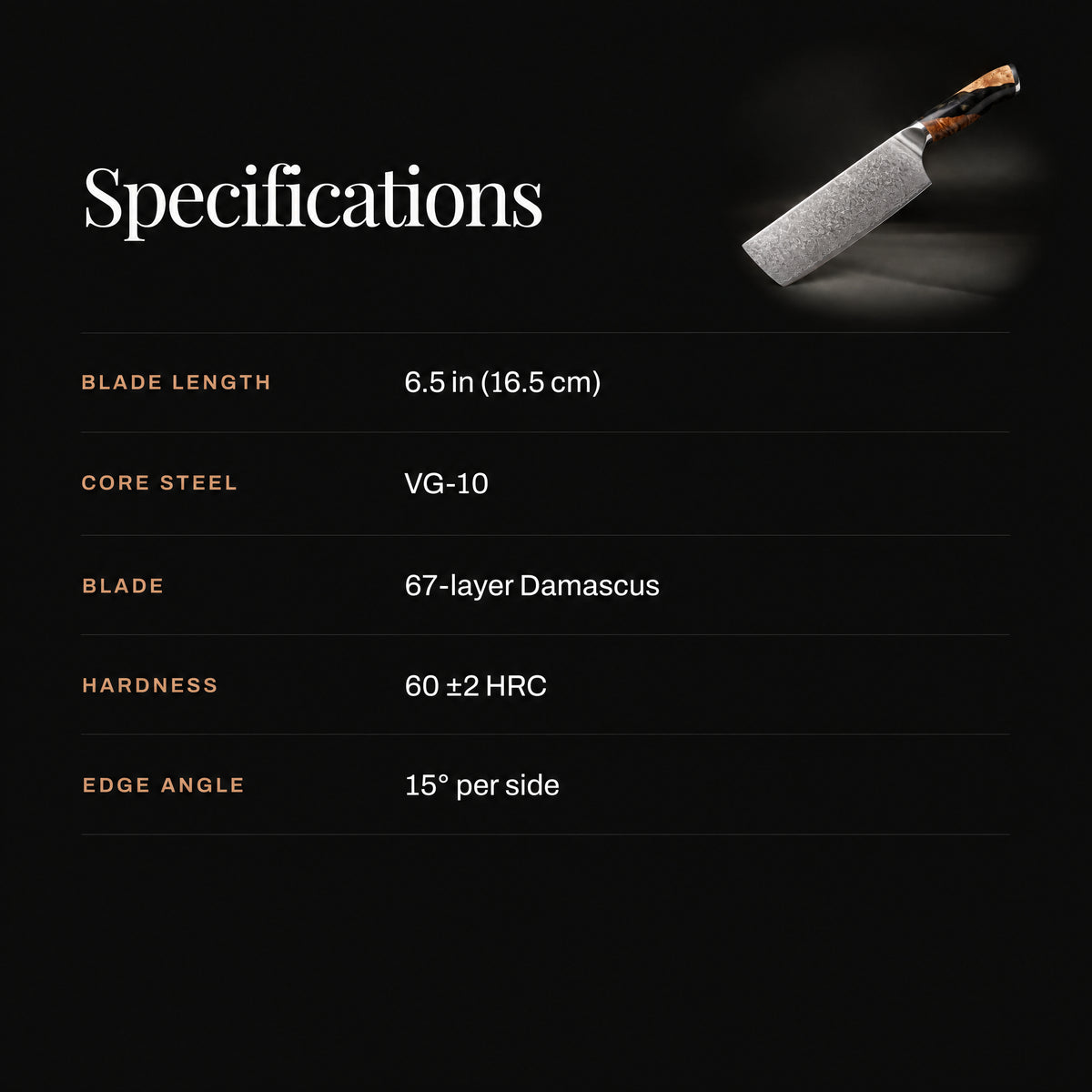 Tsukikage Nakiri Knife specifications