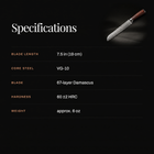 Asahi Bread Knife specifications