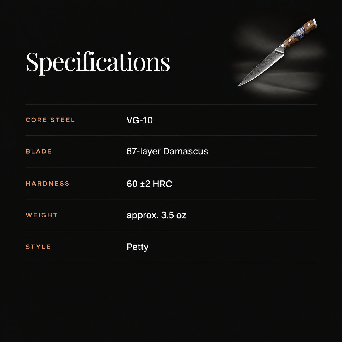 Haku Petty Knife specifications
