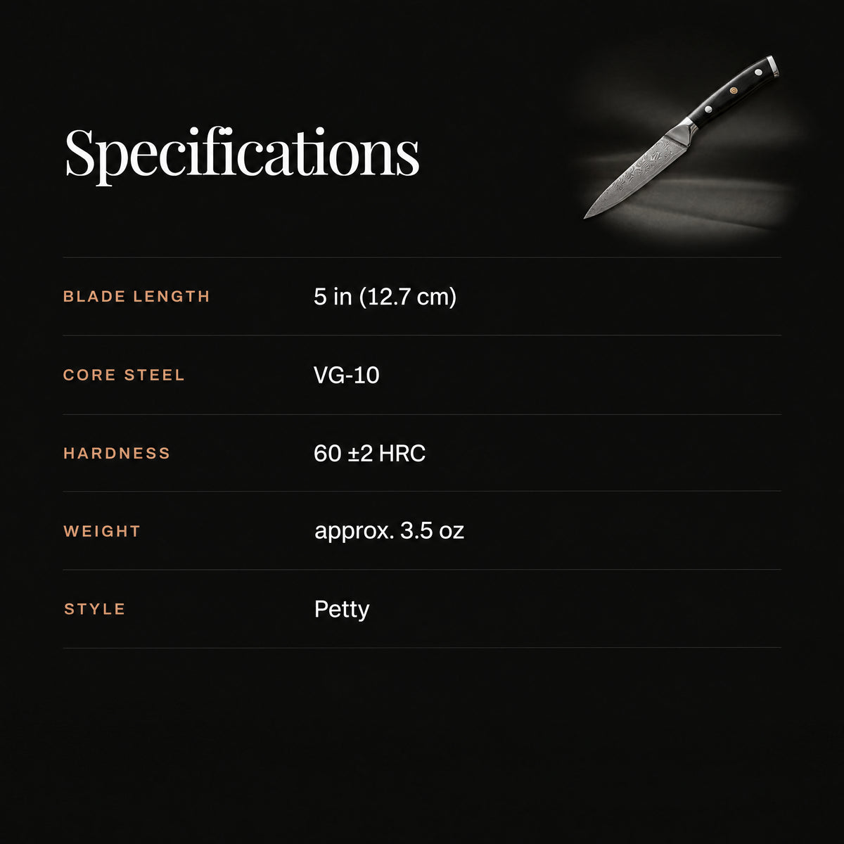 Guren Petty Knife specifications