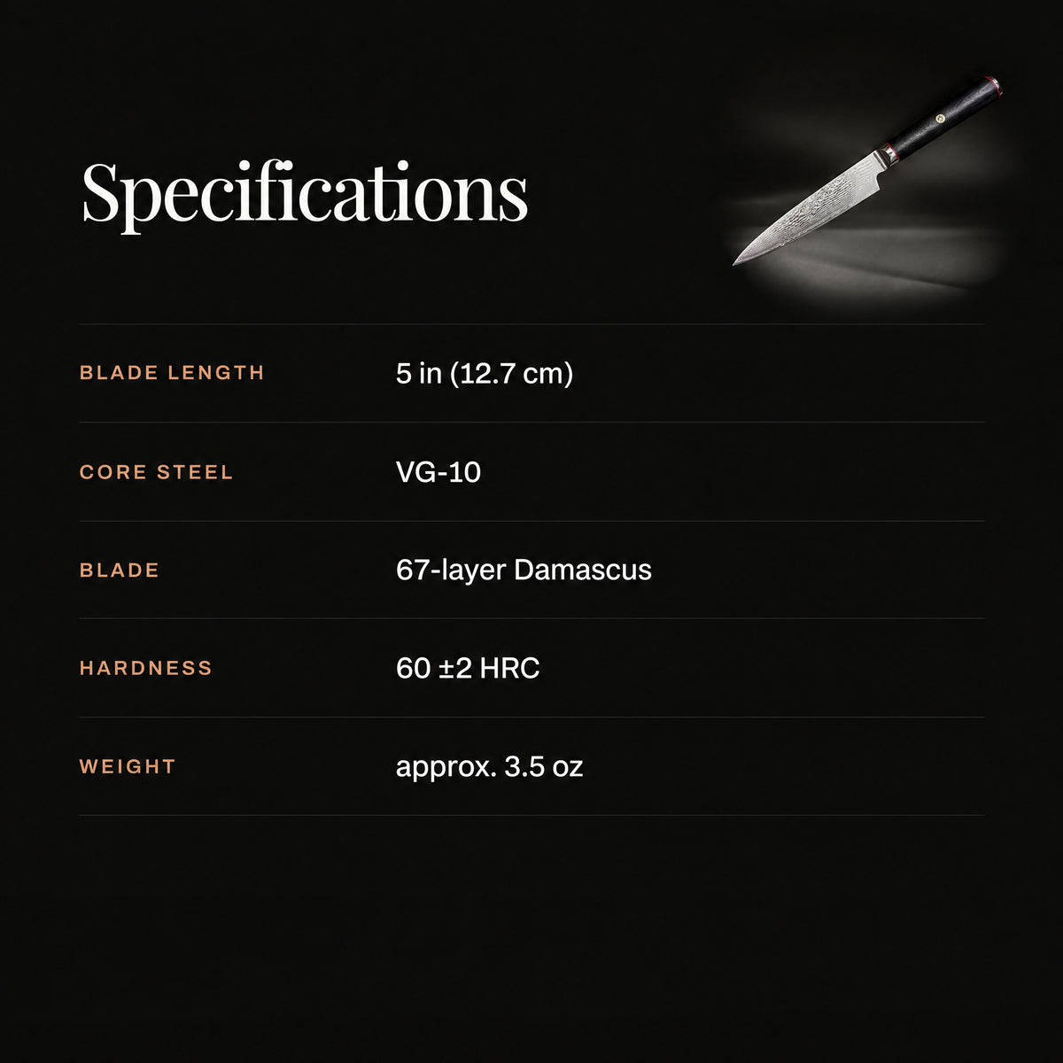 Kurogane Petty Knife specifications