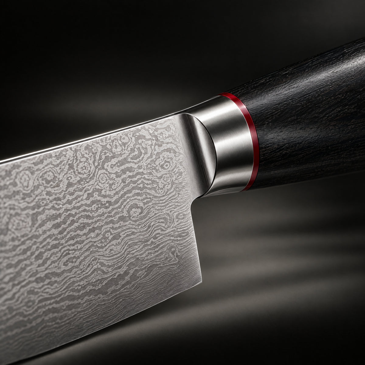 Close-up of the kurogane petty knife blade and handle