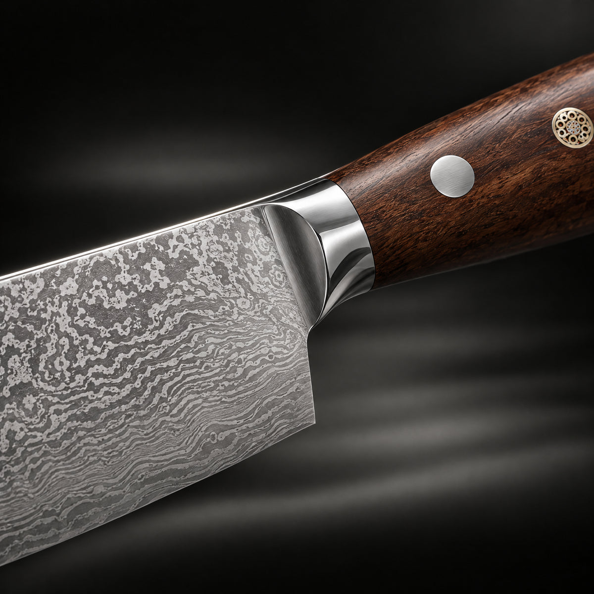 Close-up of the musashi petty knife blade and handle