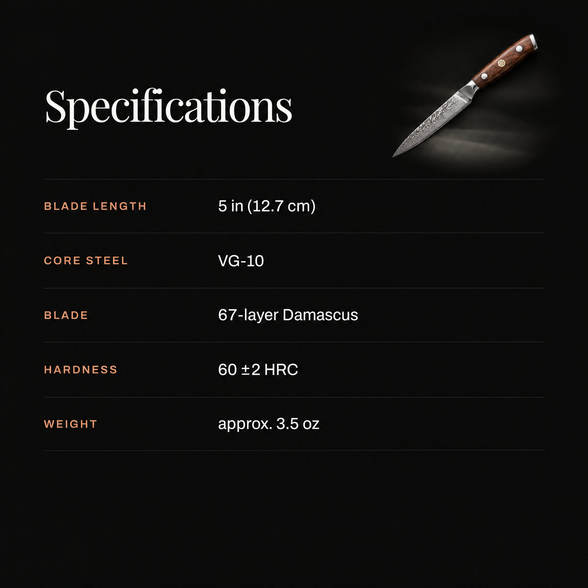 Musashi Petty Knife specifications