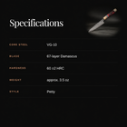 Retsu Petty Knife specifications