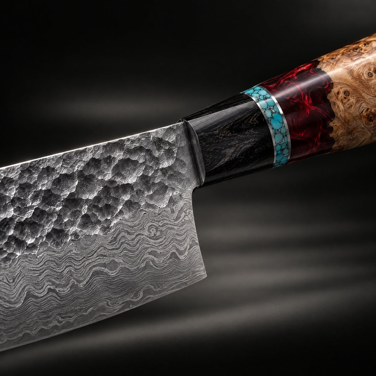 Close-up of the tenryu petty knife blade and handle