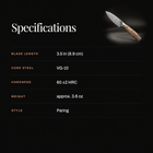 Hayate Paring Knife specifications