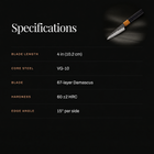 Genbu Paring Knife specifications
