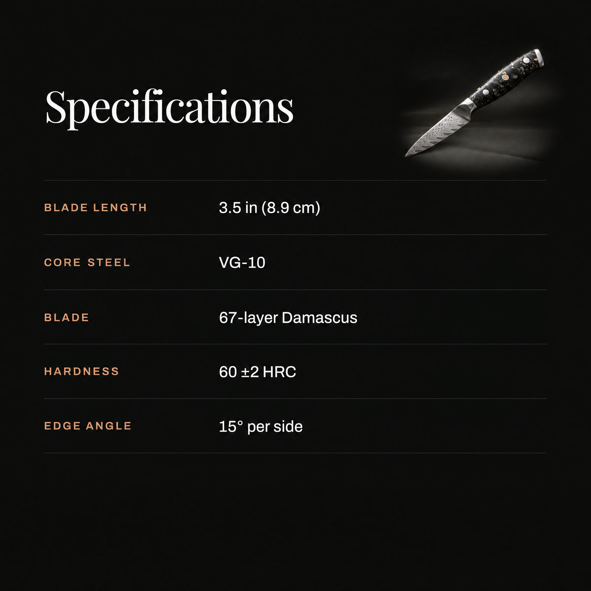 Kogane Paring Knife specifications