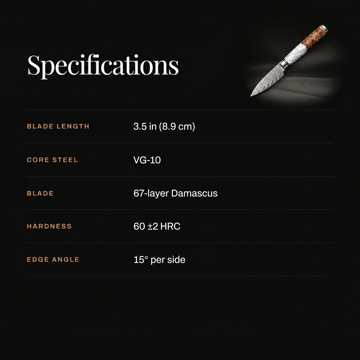 Reimei Paring Knife specifications