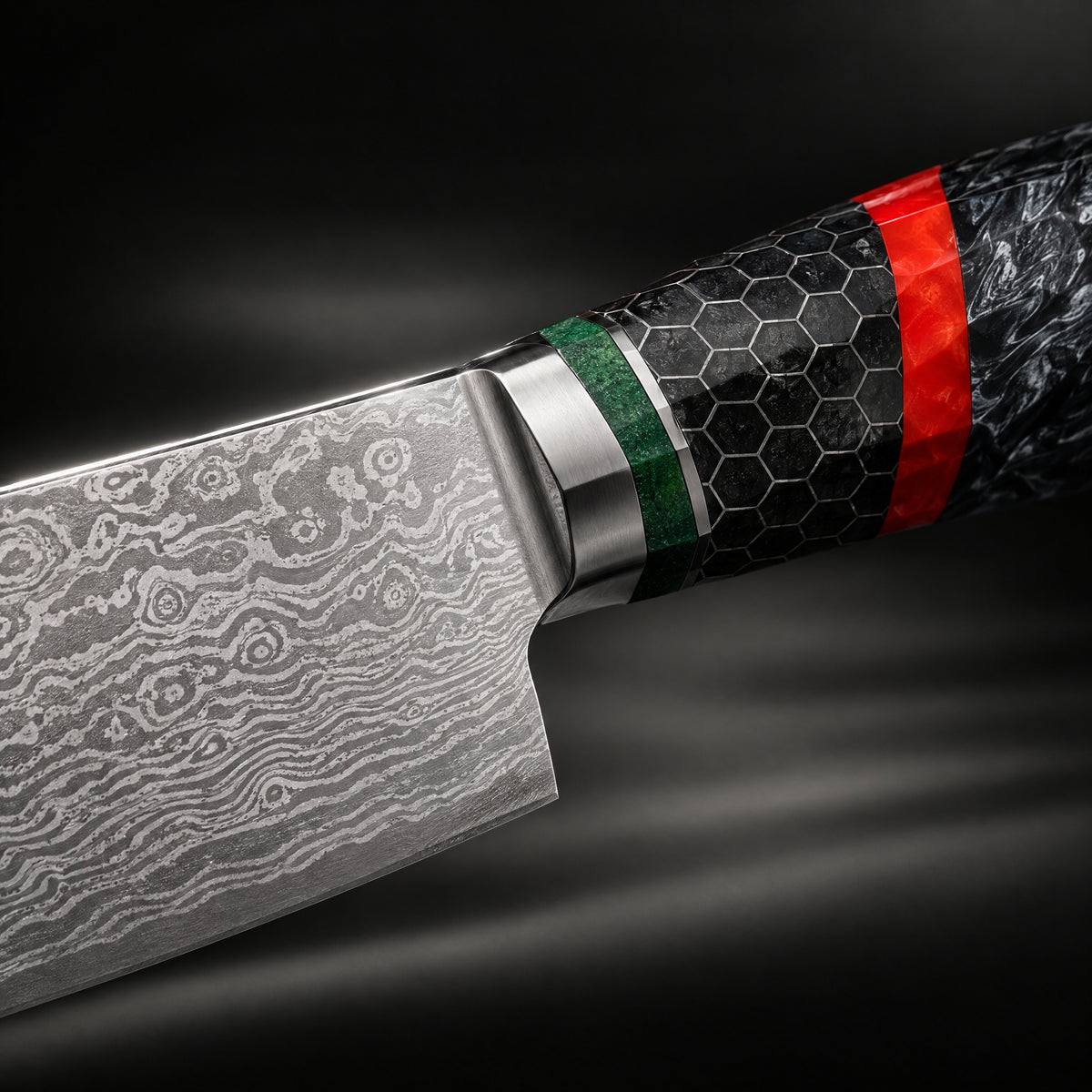 Close-up of the shingen paring knife blade and handle