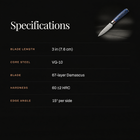 Seiryu Paring Knife specifications