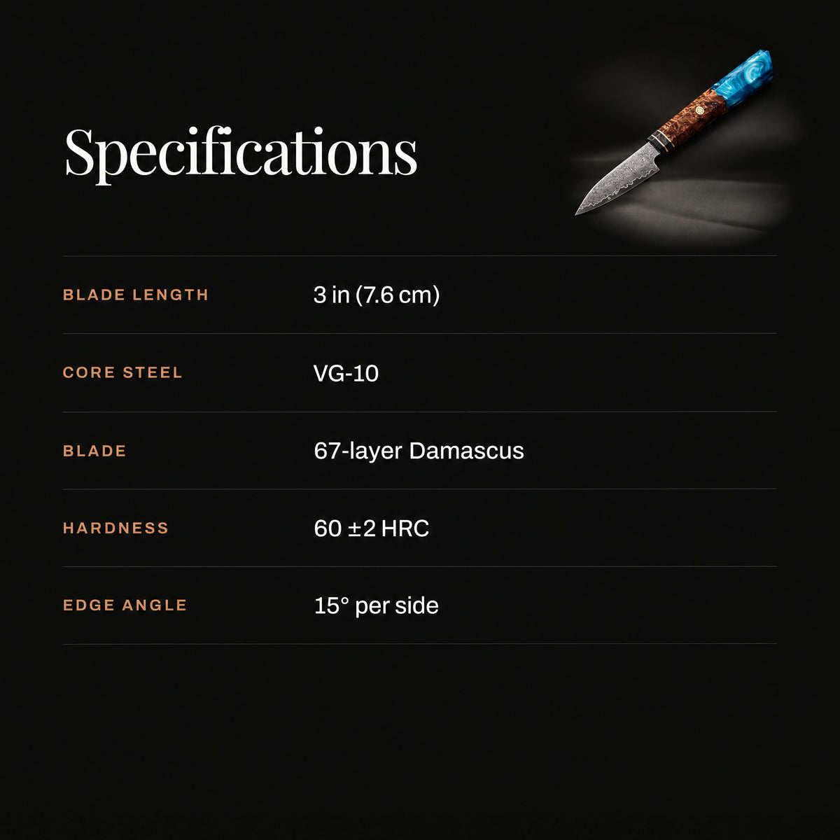 Suijin Paring Knife specifications