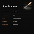 Takumi Paring Knife specifications