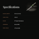 Ibuki Honesuki Boning Knife specifications
