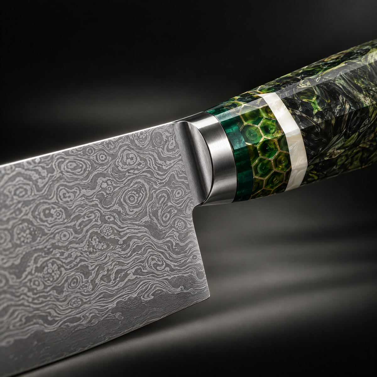 Close-up of the ibuki honesuki boning knife blade and handle