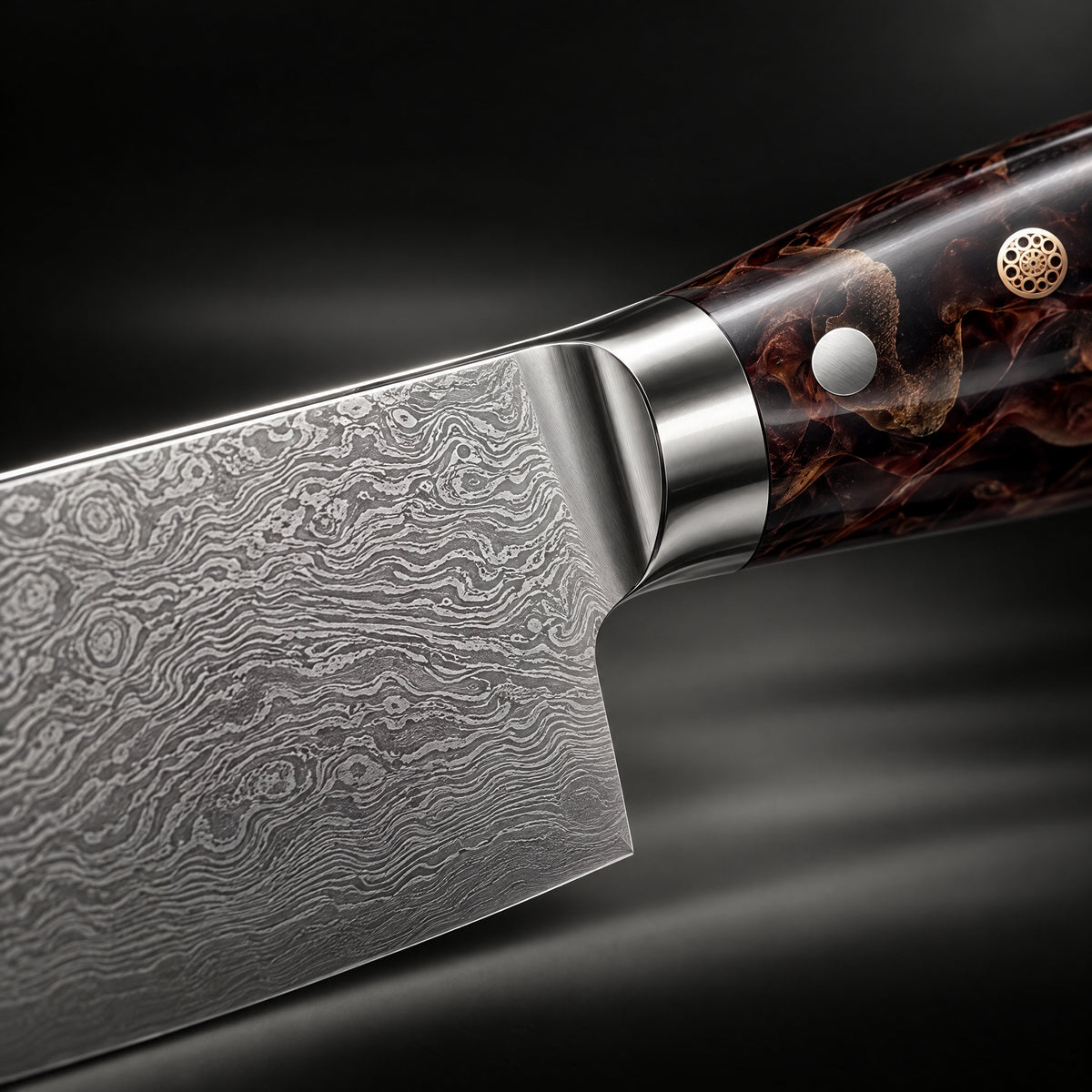 Close-up of the kongo honesuki boning knife blade and handle