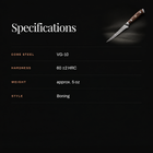 Musashi Honesuki Boning Knife specifications
